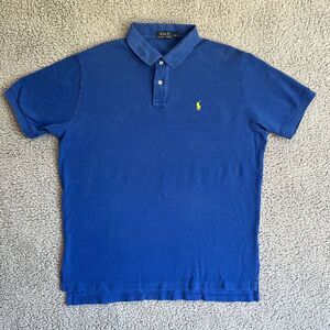 Polo Ralph Lauren Shirt Mens XL Blue Short Sleeve Polo Collared 100% Cotton